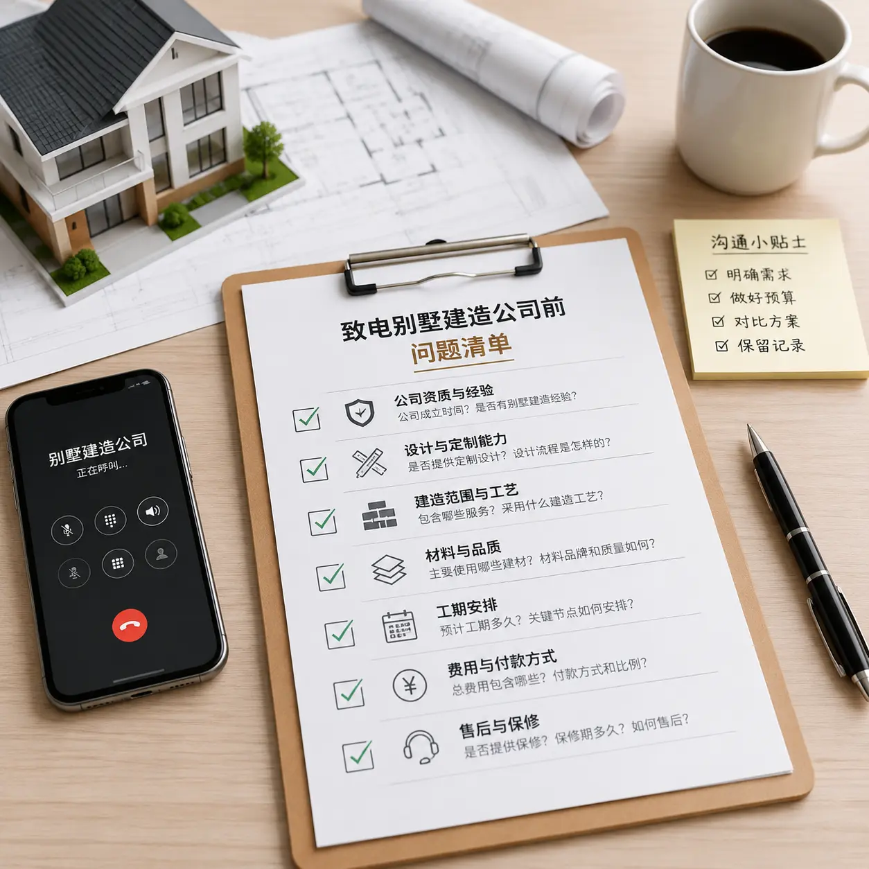 在石阡拨打别墅建造公司电话前的准备工作