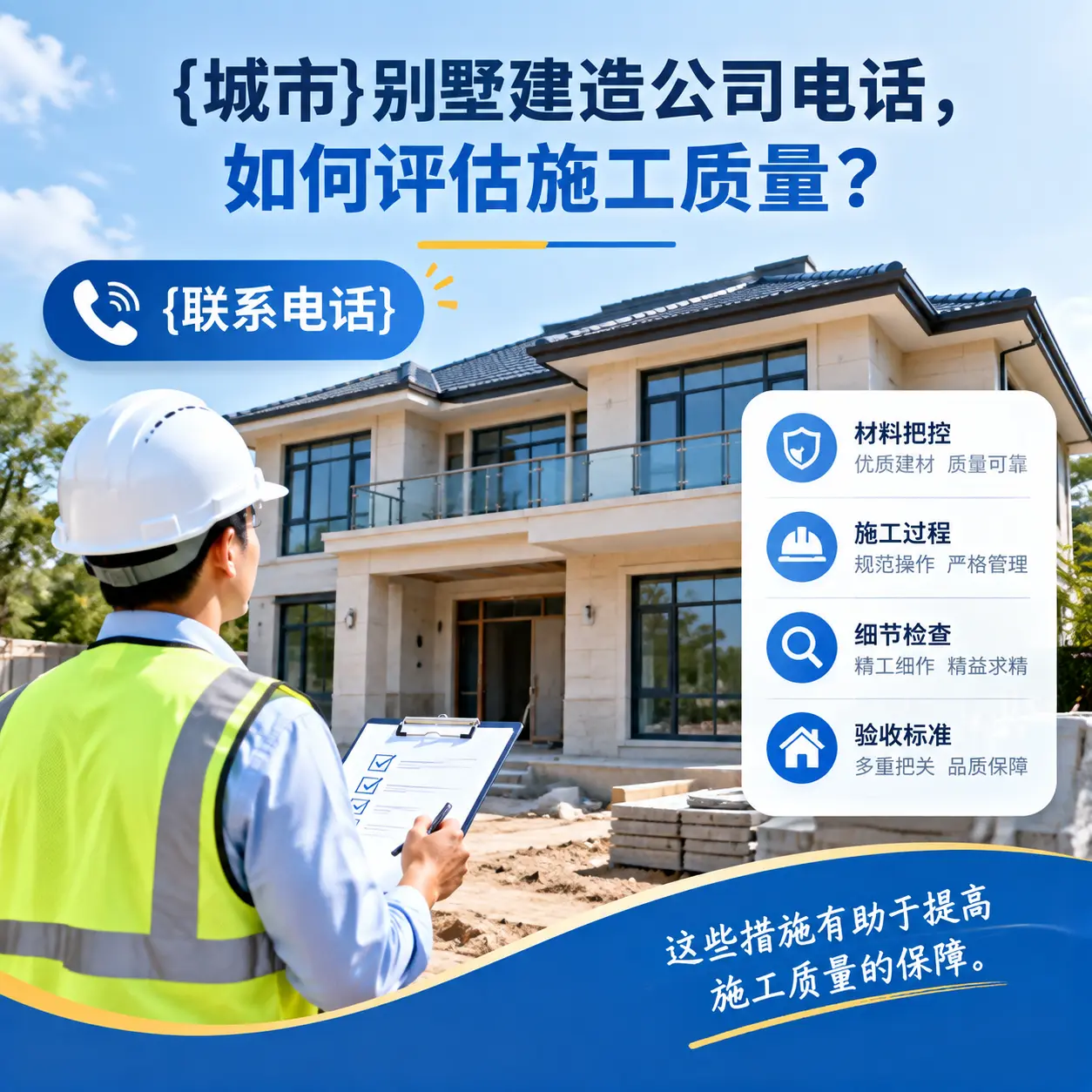 石阡别墅建造公司电话,如何评估施工质量?