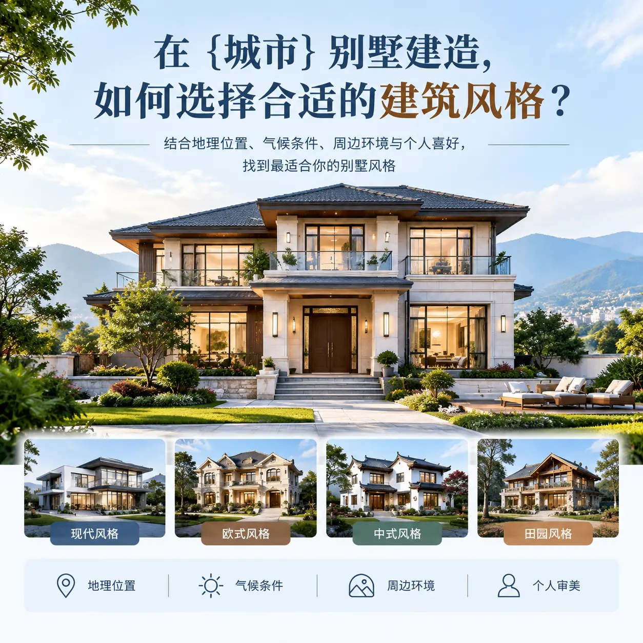 在 石阡 别墅建造，如何选择合适的建筑风格？